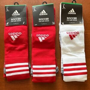 adidas Men's Athletic Soccer Socks - Red and White